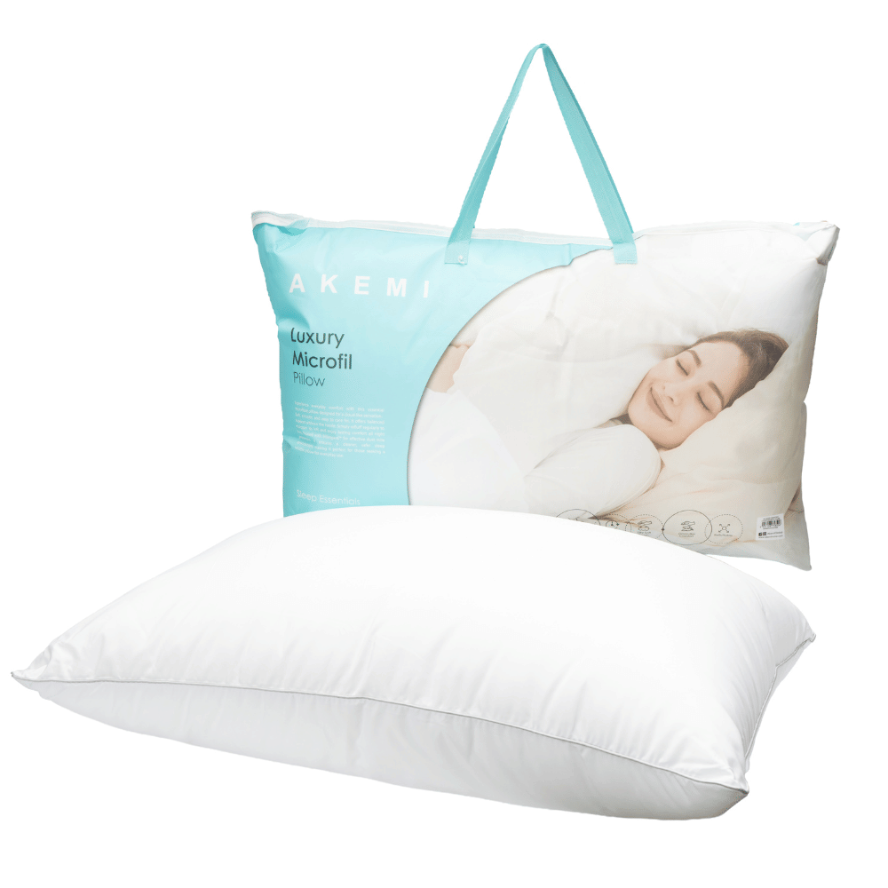 หมอนหนุน ใยสังเคราะห์ AKEMI รุ่น SLEEP ESSENTIALS LUXURY MICROFIL PILLOW 9557108758506 48X74 CM สีขาว